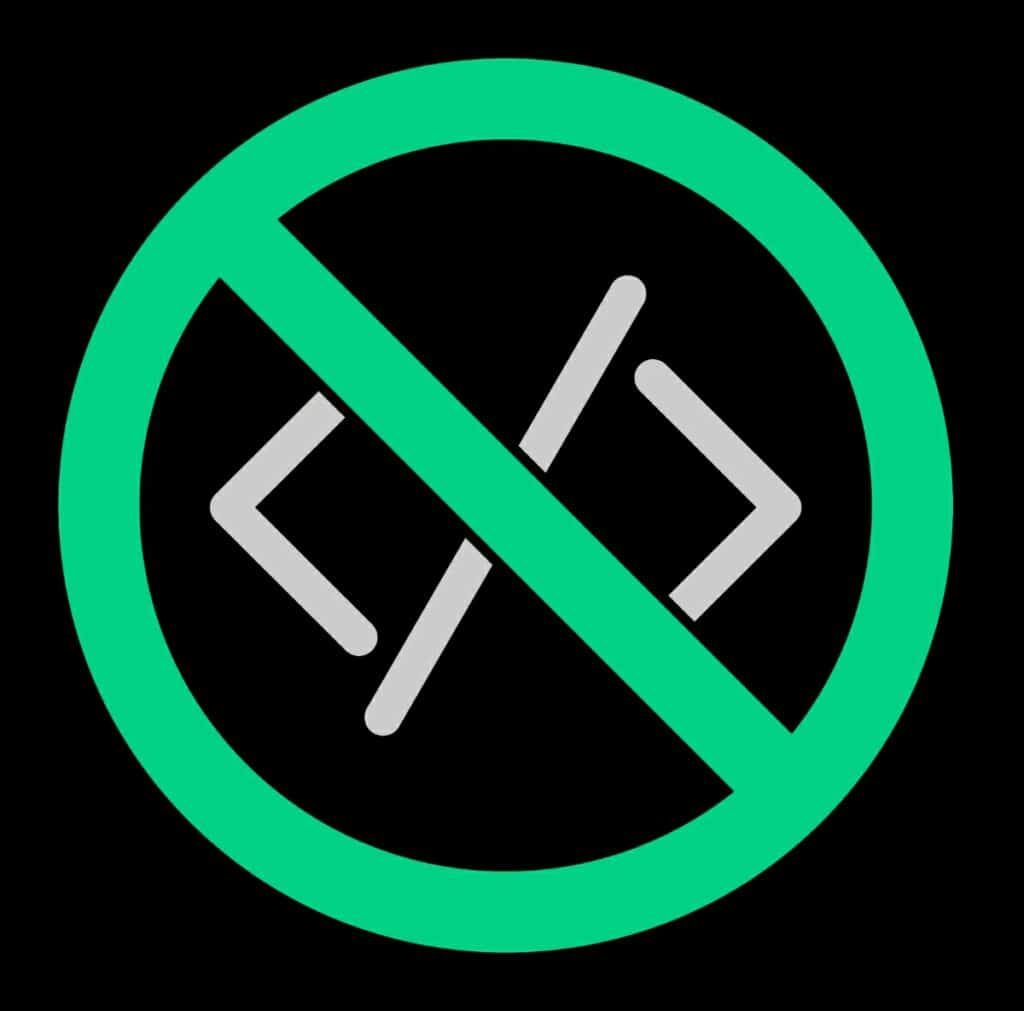 Coding brackets surrounded by the "no" bar