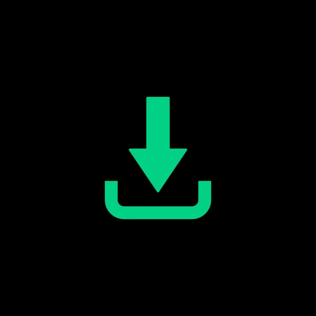 A downward pointing arrow and a bracket, symbolizing "low-code".