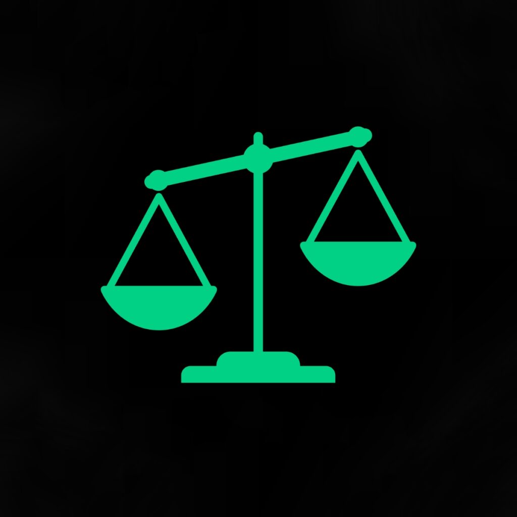 A scale weighing the pros and cons of two items
