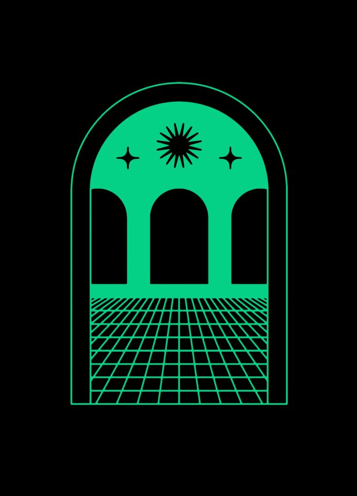 An image of a door with a mystical setting