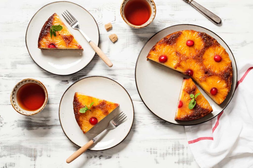 An image of a pineapple upside down cake.