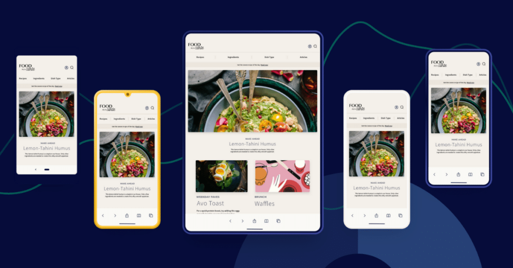 An image of an app running on various mobile devices